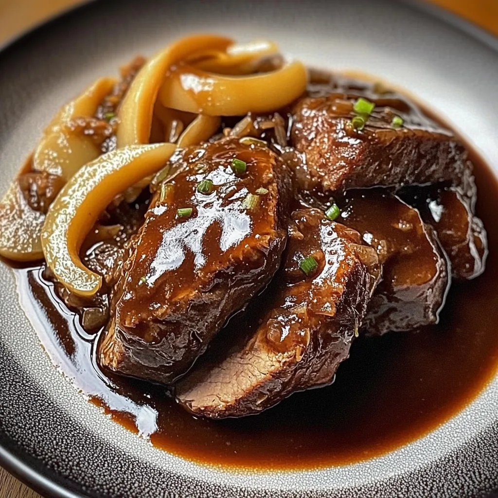Rinderbrust in Balsamico-Zwiebelsauce