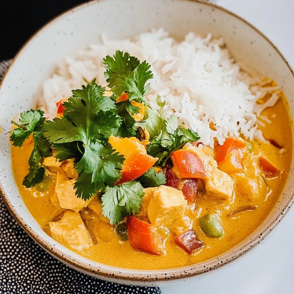 Gelbes Thai Butternut Kürbis Curry