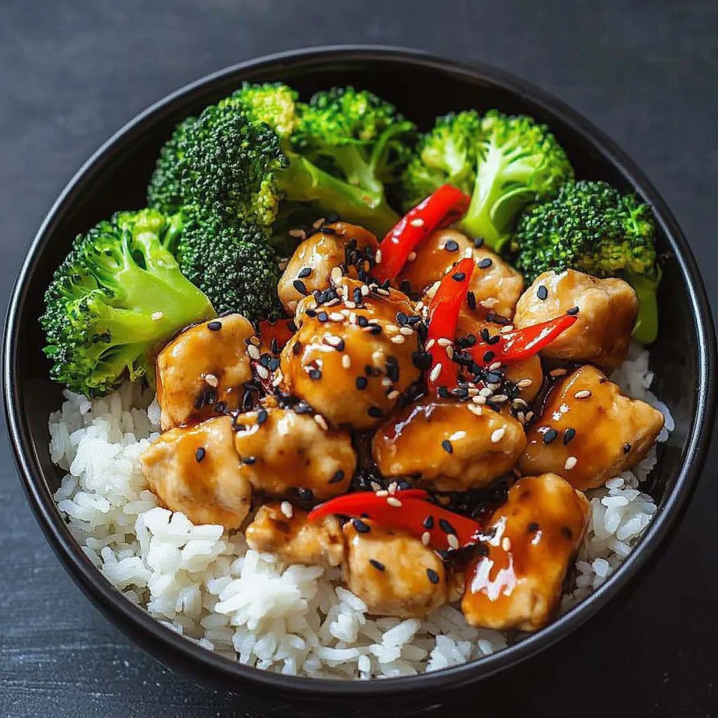 Gesundes Chicken Teriyaki mit Brokkoli und Reis