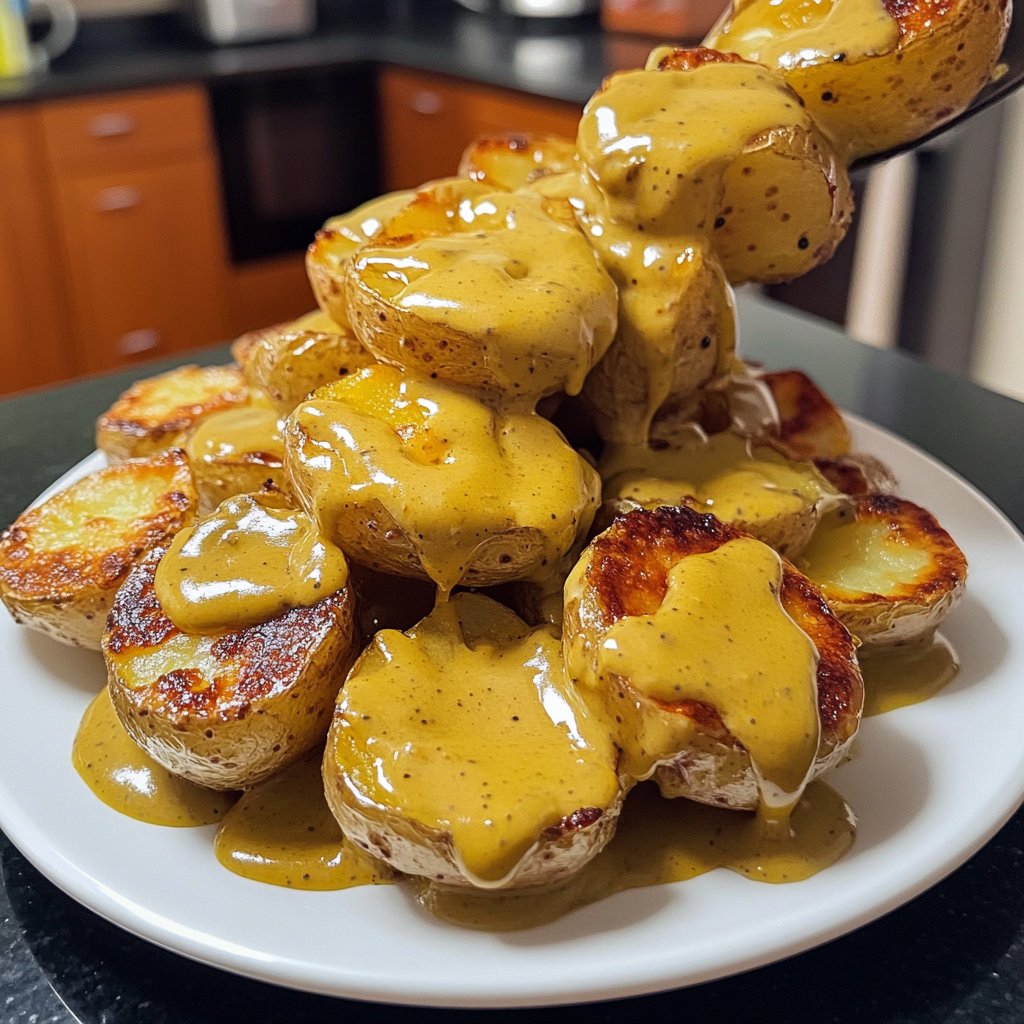 Kartoffelauflauf mit Senfsauce