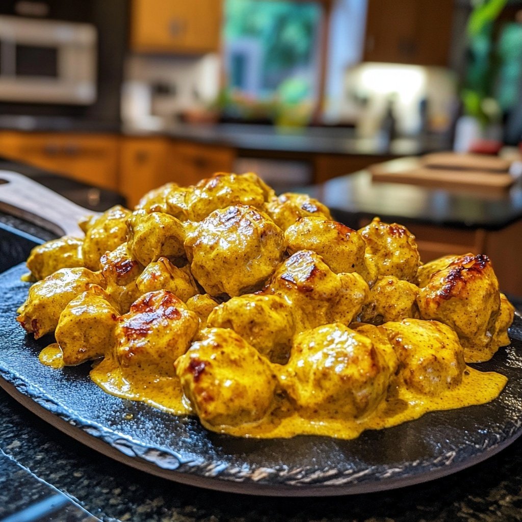 Im Ofen geschmorter Blumenkohl mit Kokos-Currysauce