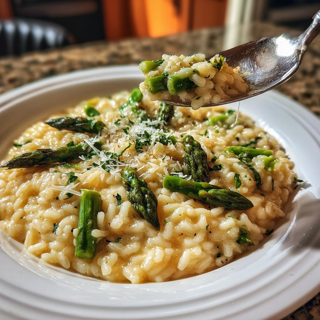 Risotto mit grünem Spargel