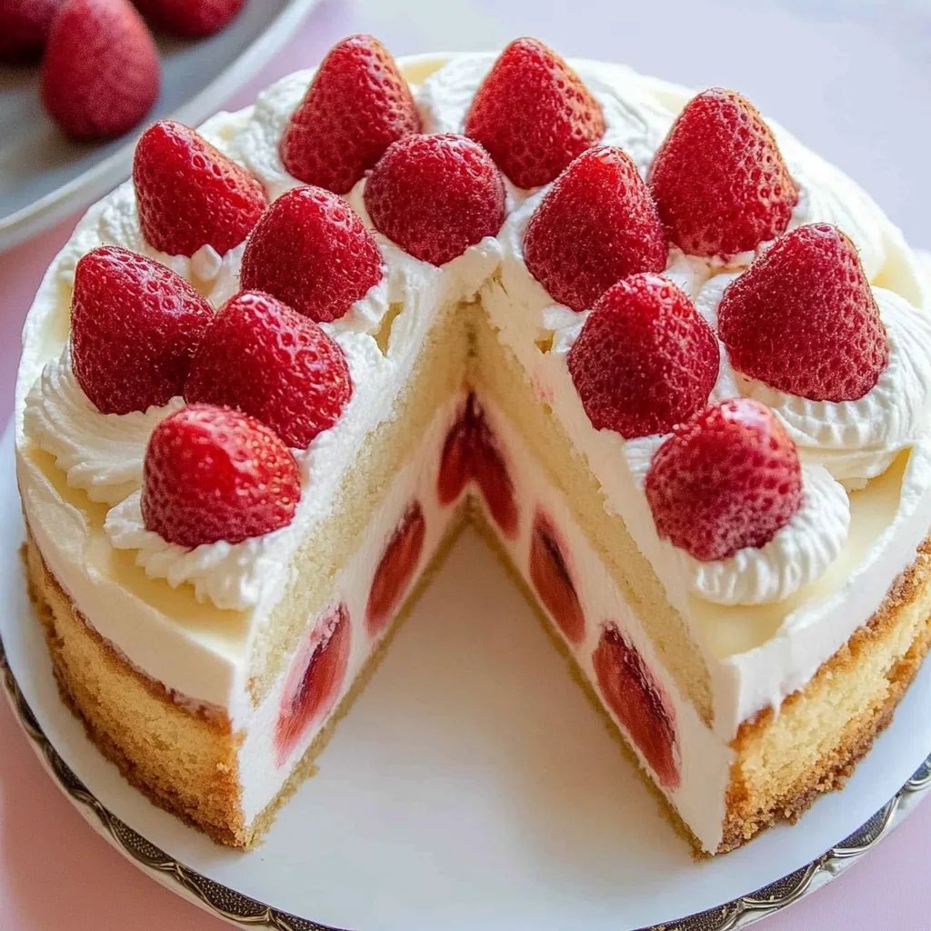 Japanischer Erdbeer-Biskuitkuchen