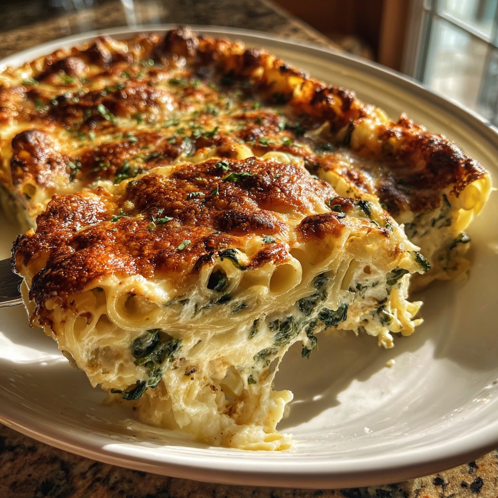 Nudelauflauf mit Spinat