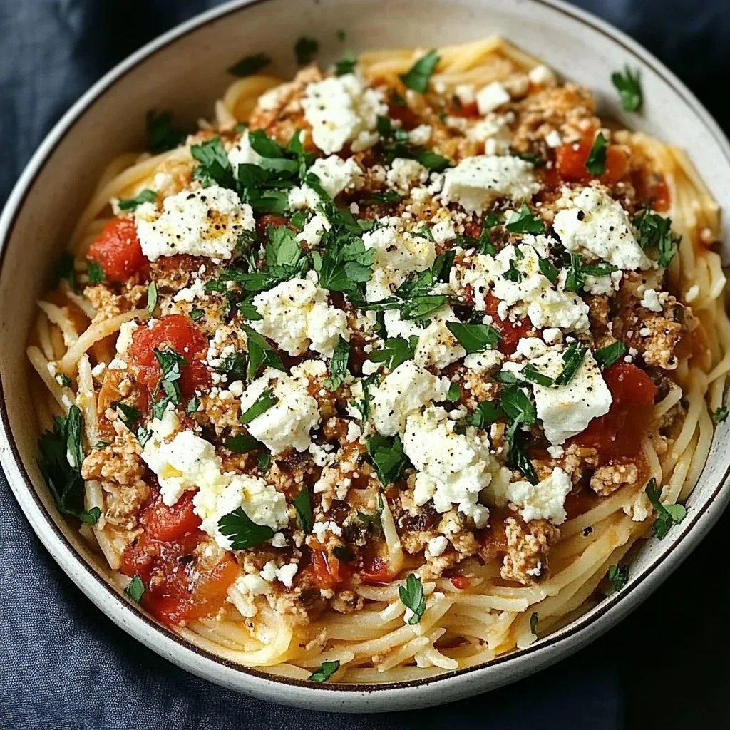 Griechischer Hackauflauf mit Kritharaki und Feta