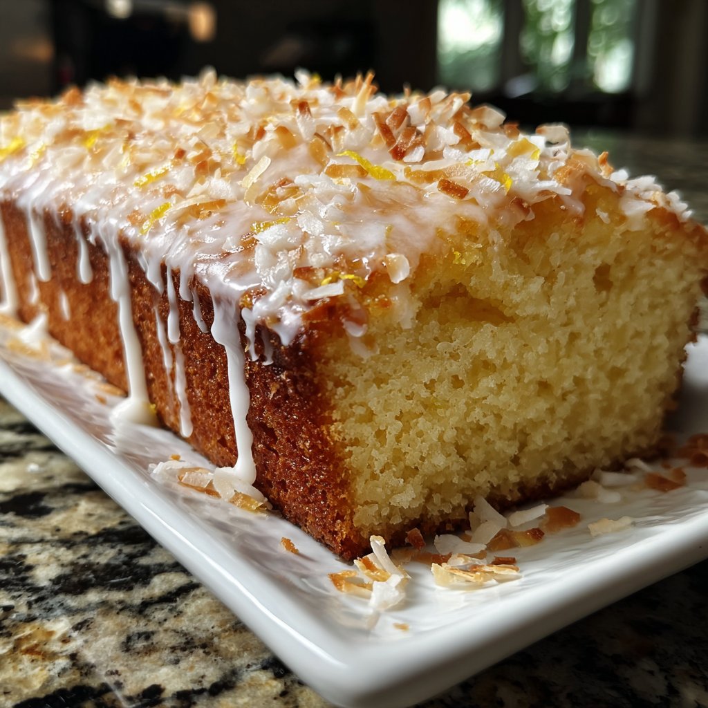 Saftiger Zitronenkuchen mit Kokos