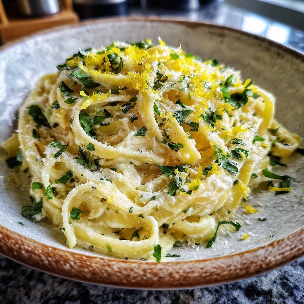 Tagliatelle mit Ricotta und Zitrone