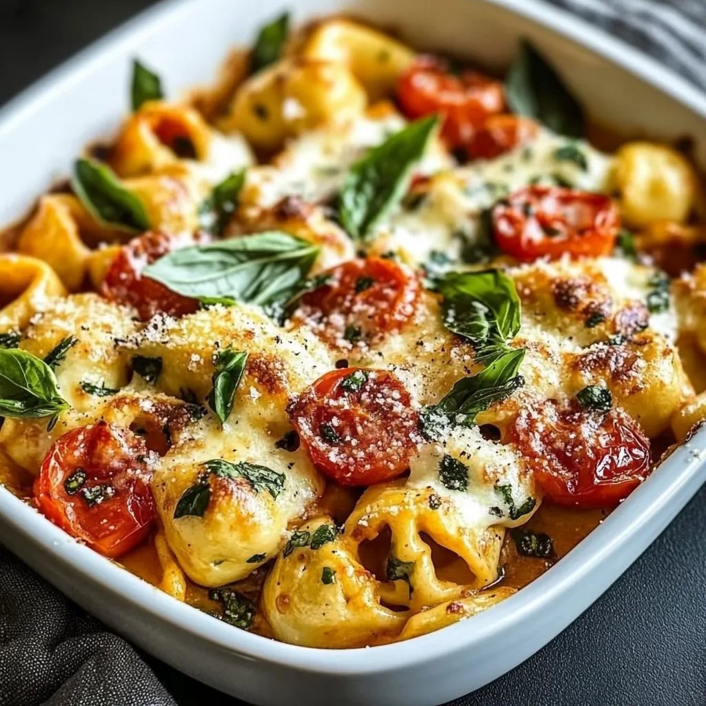 Tortellini-Auflauf mit Tomaten und Mozzarella