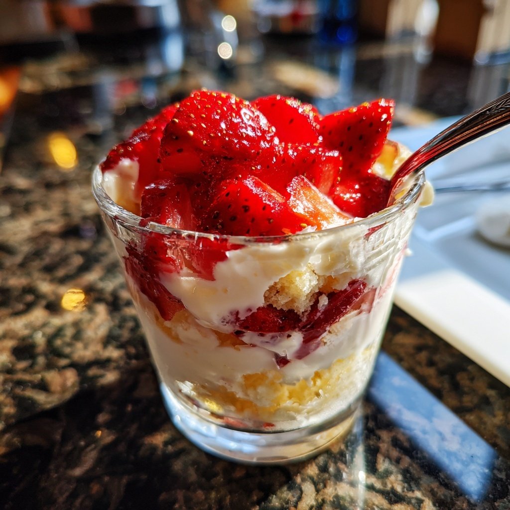 Erdbeer Quark Dessert Im Glas