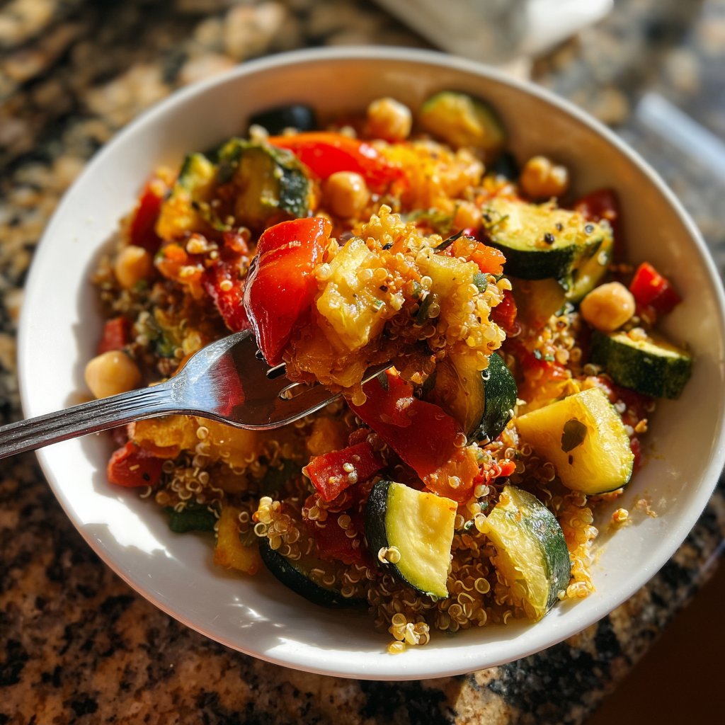 Mittagessen mit Quinoa und Gemüse