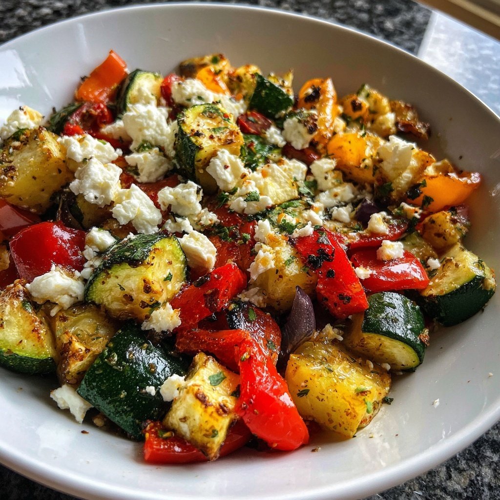 Gesund & Leicht Mediterrane Gemüsepfanne mit Feta