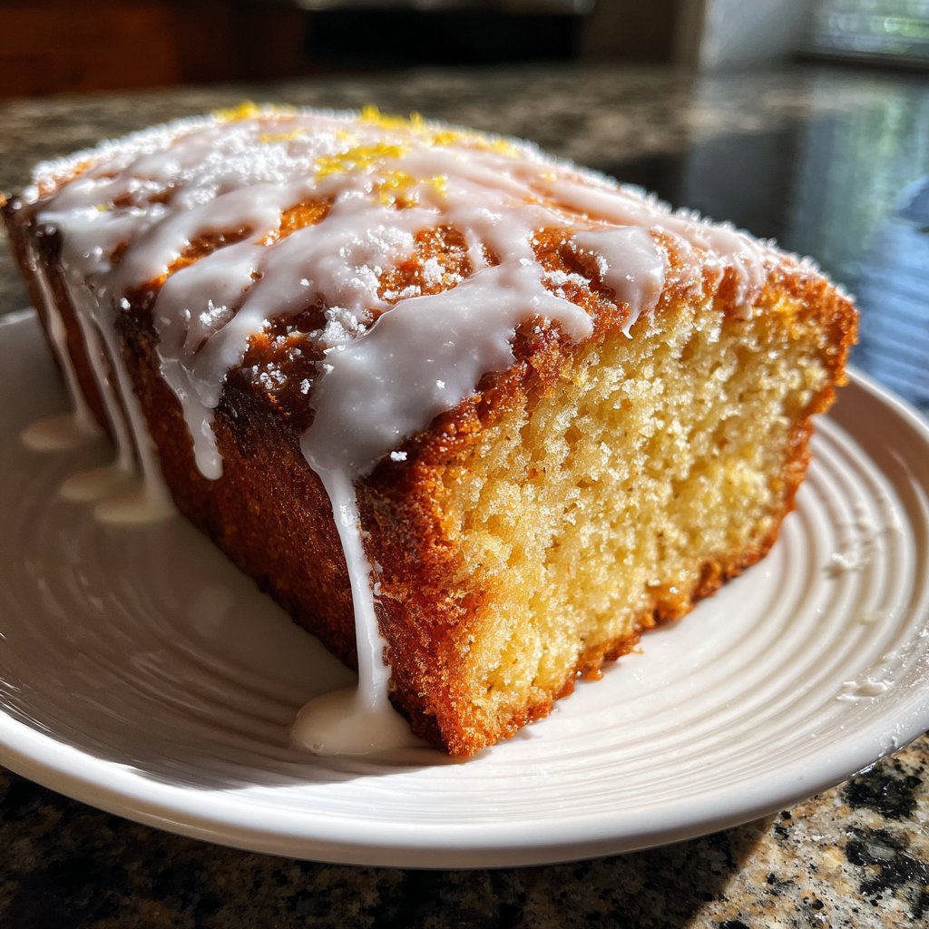 Zitronenkuchen mit Puderzucker