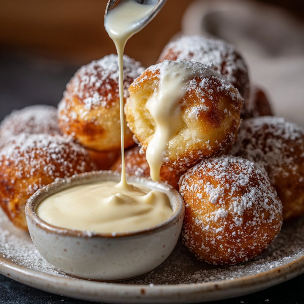 Quarkbällchen mit Vanillejoghurt