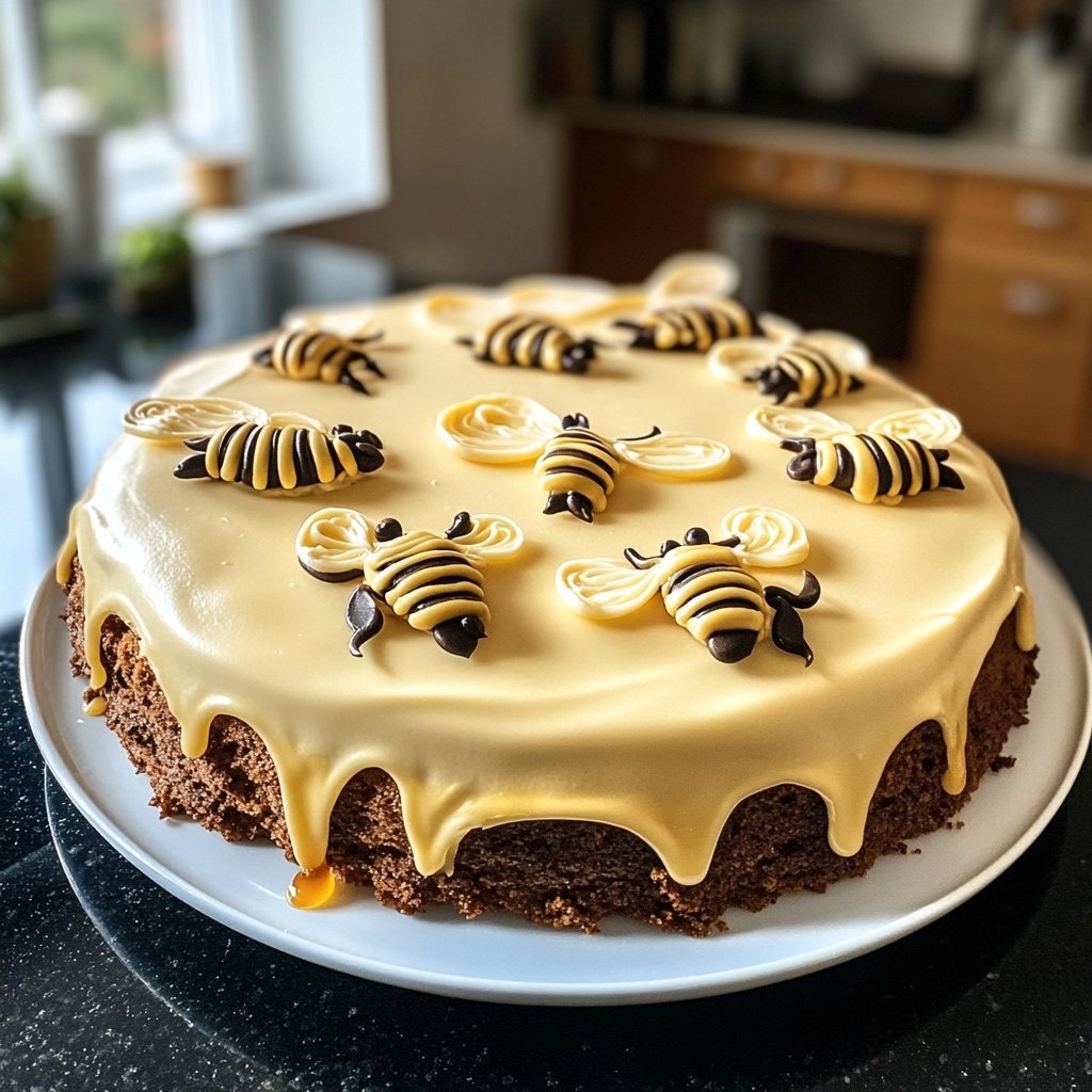 Bienenstock-Motivtorte mit Fondant-Bienen