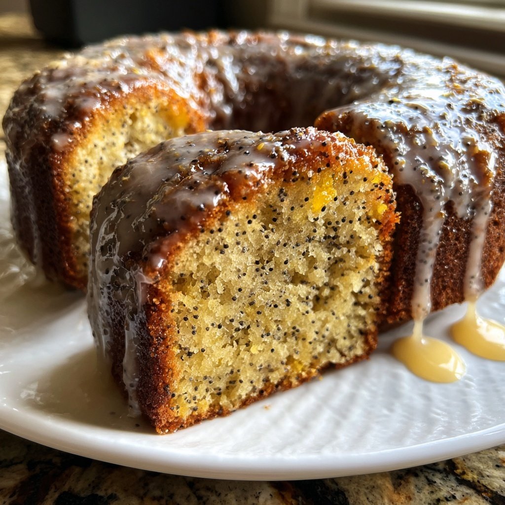 Zitronenkuchen mit Mohn